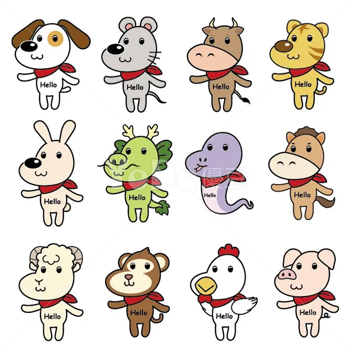 Q版Logo設計-妮豪12生肖